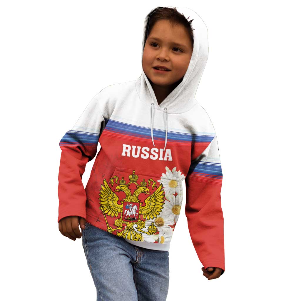 Personalized Russia Kid Hoodie Coat Of Arms With Chamomile Flower
