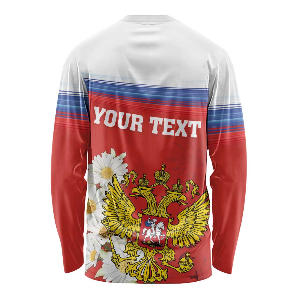 Personalized Russia Long Sleeve Shirt Coat Of Arms With Chamomile Flower