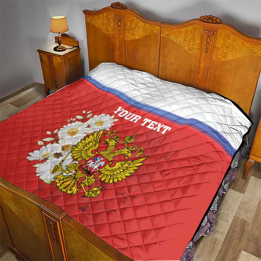 Personalized Russia Quilt Coat Of Arms With Chamomile Flower