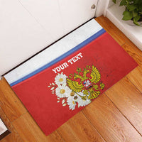 Personalized Russia Rubber Doormat Coat Of Arms With Chamomile Flower