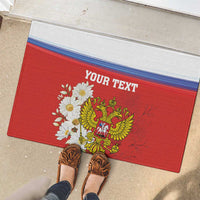 Personalized Russia Rubber Doormat Coat Of Arms With Chamomile Flower