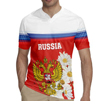 Personalized Russia Rugby Jersey Coat Of Arms With Chamomile Flower