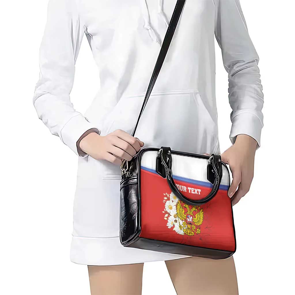 Personalized Russia Shoulder Handbag Coat Of Arms With Chamomile Flower