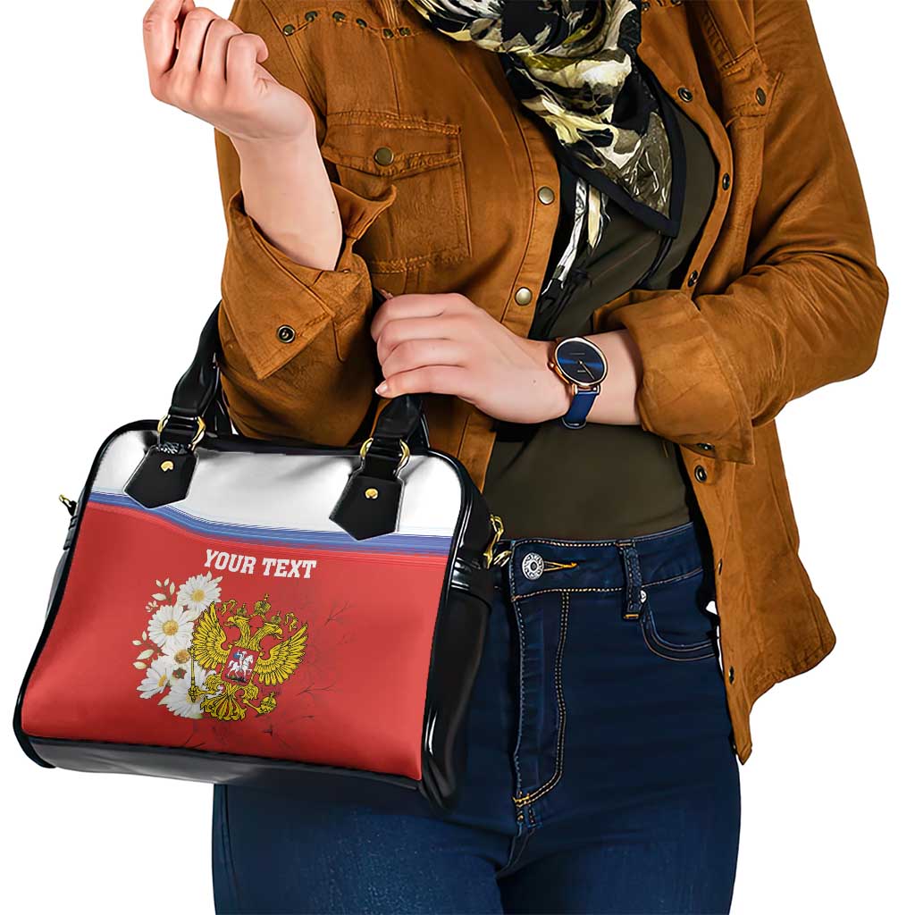 Personalized Russia Shoulder Handbag Coat Of Arms With Chamomile Flower