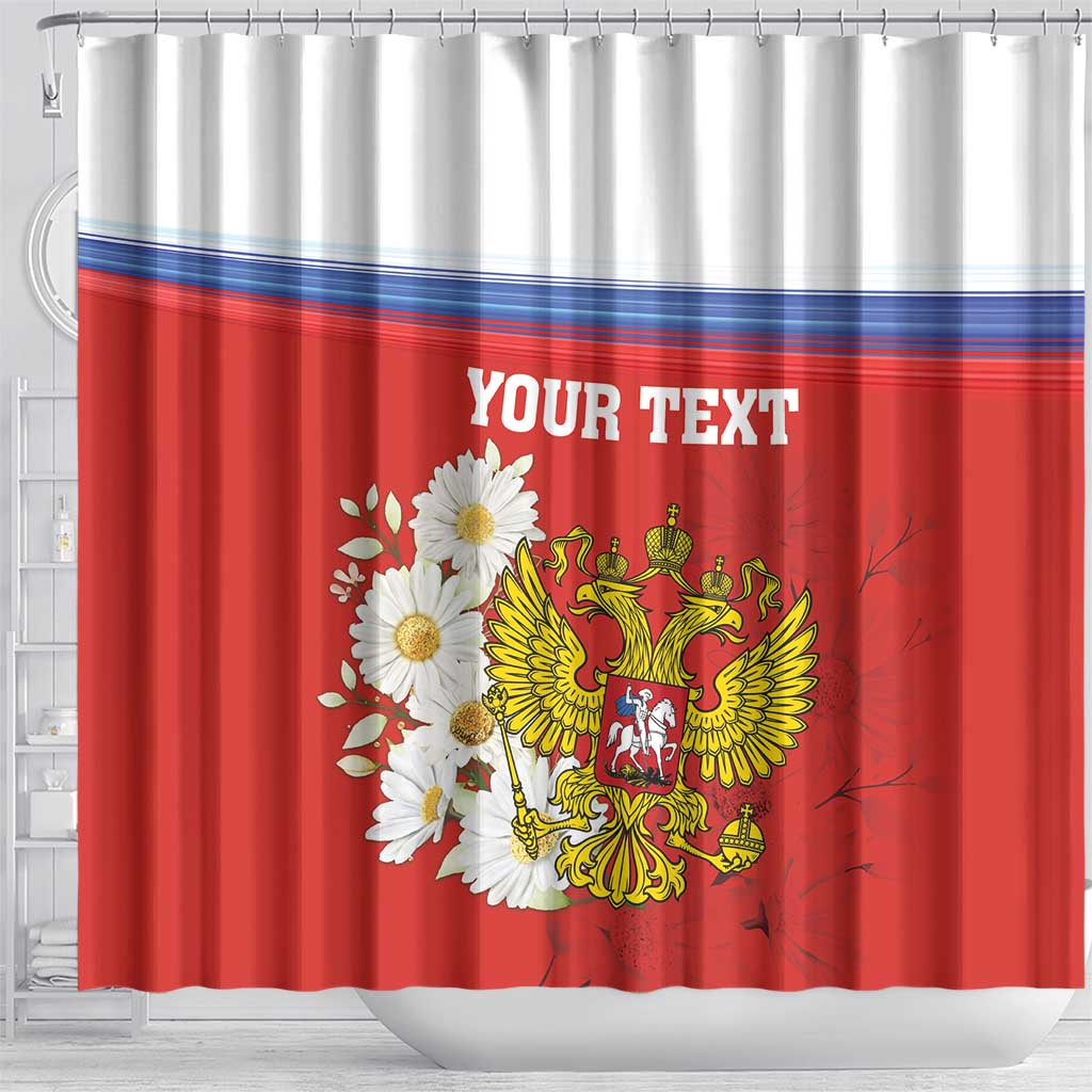 Personalized Russia Shower Curtain Coat Of Arms With Chamomile Flower