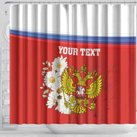 Personalized Russia Shower Curtain Coat Of Arms With Chamomile Flower
