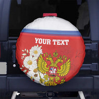 Personalized Russia Spare Tire Cover Coat Of Arms With Chamomile Flower