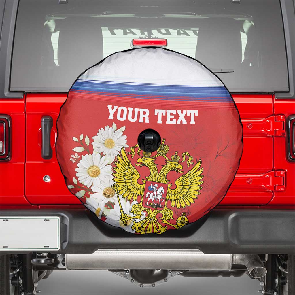 Personalized Russia Spare Tire Cover Coat Of Arms With Chamomile Flower