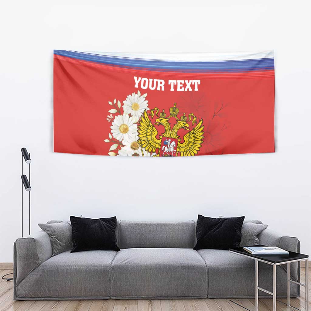 Personalized Russia Tapestry Coat Of Arms With Chamomile Flower