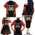 Custom Belgium Football Family Matching Off The Shoulder Long Sleeve Dress and Hawaiian Shirt Les Diables rouges Devil Mascot