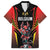 Custom Belgium Football Family Matching Off The Shoulder Long Sleeve Dress and Hawaiian Shirt Les Diables rouges Devil Mascot