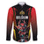 Custom Belgium Football Family Matching Off The Shoulder Long Sleeve Dress and Hawaiian Shirt Les Diables rouges Devil Mascot