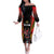 Custom Belgium Football Family Matching Off The Shoulder Long Sleeve Dress and Hawaiian Shirt Les Diables rouges Devil Mascot