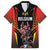 Custom Belgium Football Family Matching Off Shoulder Maxi Dress and Hawaiian Shirt Les Diables rouges Devil Mascot