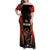 Custom Belgium Football Family Matching Off Shoulder Maxi Dress and Hawaiian Shirt Les Diables rouges Devil Mascot