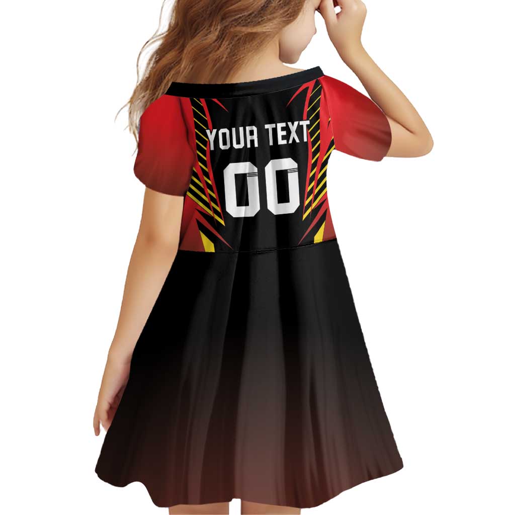 Custom Belgium Football Family Matching Puletasi and Hawaiian Shirt Les Diables rouges Devil Mascot