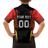 Custom Belgium Football Family Matching Summer Maxi Dress and Hawaiian Shirt Les Diables rouges Devil Mascot
