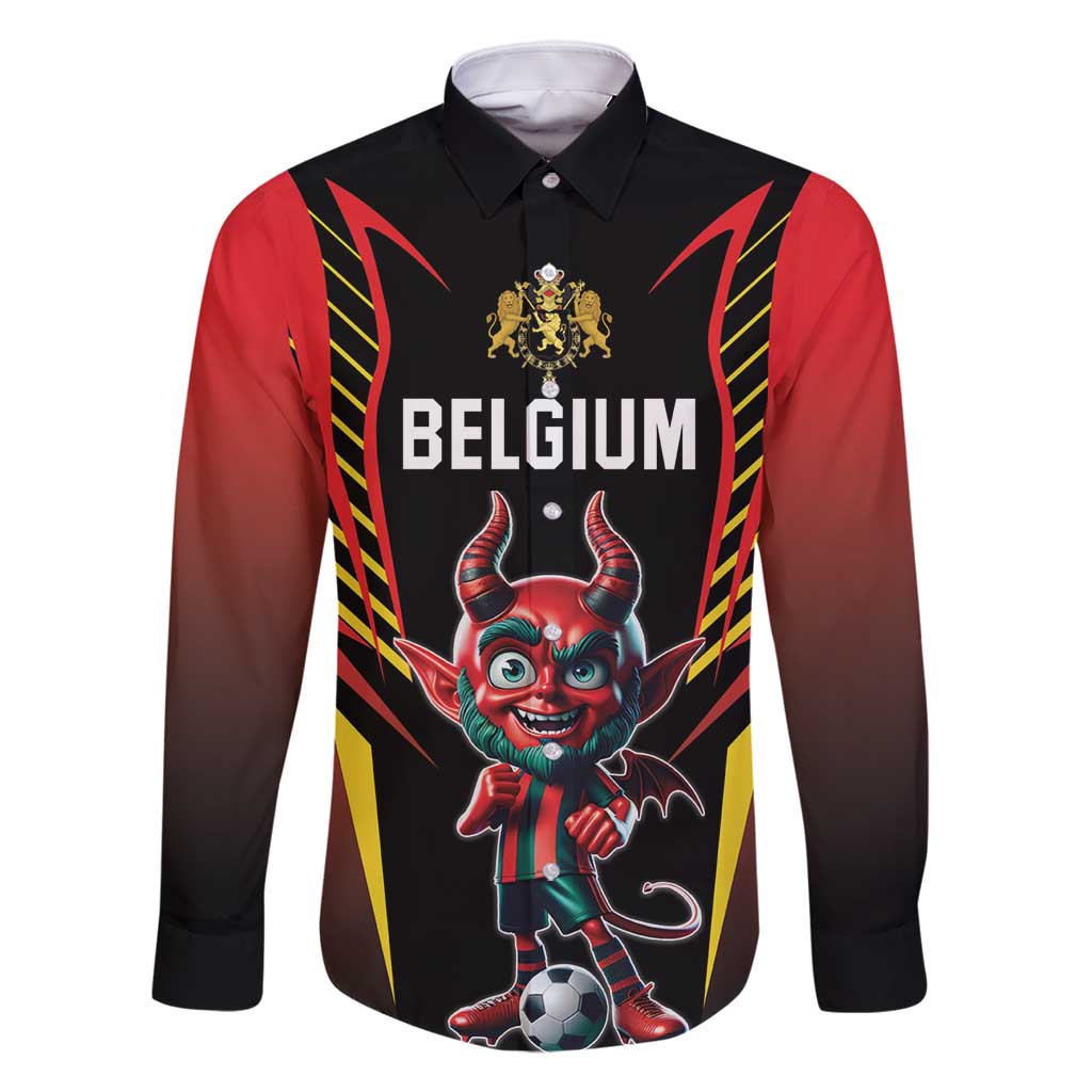 Custom Belgium Football Family Matching Summer Maxi Dress and Hawaiian Shirt Les Diables rouges Devil Mascot