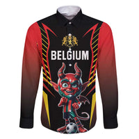Custom Belgium Football Family Matching Summer Maxi Dress and Hawaiian Shirt Les Diables rouges Devil Mascot