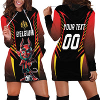 Custom Belgium Football Hoodie Dress Les Diables rouges Devil Mascot
