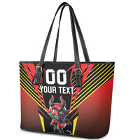 Custom Belgium Football Leather Tote Bag Les Diables rouges Devil Mascot