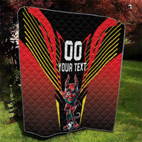 Custom Belgium Football Quilt Les Diables rouges Devil Mascot