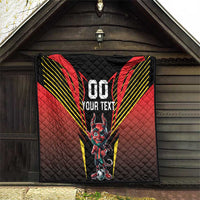 Custom Belgium Football Quilt Les Diables rouges Devil Mascot