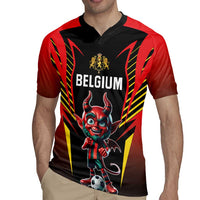 Custom Belgium Football Rugby Jersey Les Diables rouges Devil Mascot