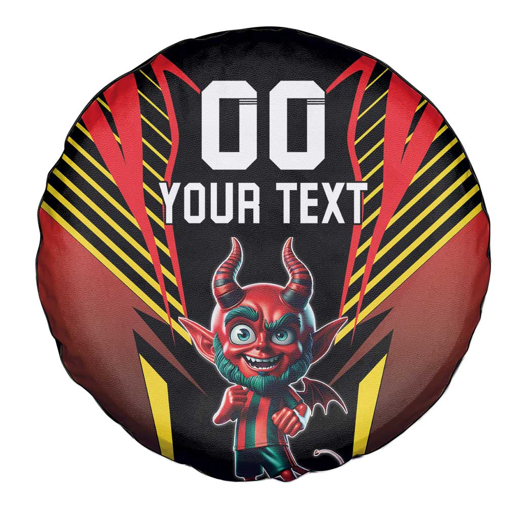 Custom Belgium Football Spare Tire Cover Les Diables rouges Devil Mascot