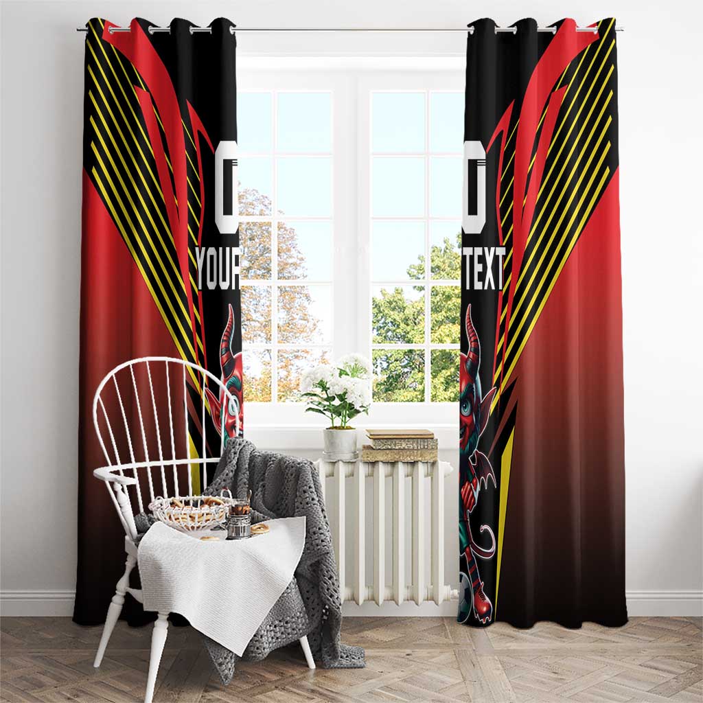 Custom Belgium Football Window Curtain Les Diables rouges Devil Mascot