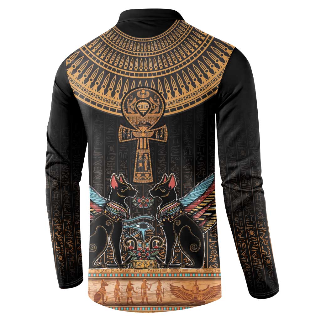 Ankh Egypt Button Sweatshirt Ankh Egyptian Hieroglyphs Alphabet