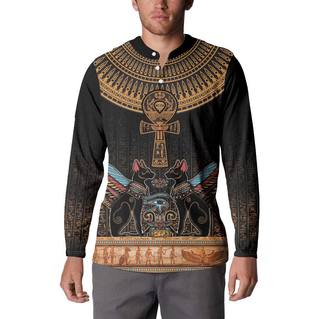 Ankh Egypt Button Sweatshirt Ankh Egyptian Hieroglyphs Alphabet