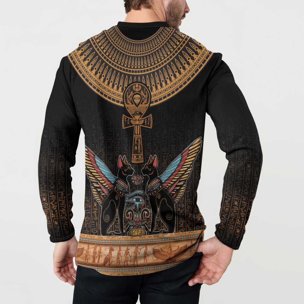 Ankh Egypt Button Sweatshirt Ankh Egyptian Hieroglyphs Alphabet