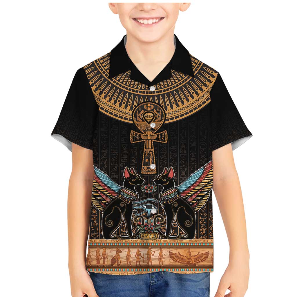 Ankh Egypt Family Matching Mermaid Dress and Hawaiian Shirt Ankh Egyptian Hieroglyphs Alphabet