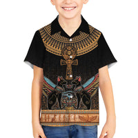 Ankh Egypt Family Matching Puletasi and Hawaiian Shirt Ankh Egyptian Hieroglyphs Alphabet