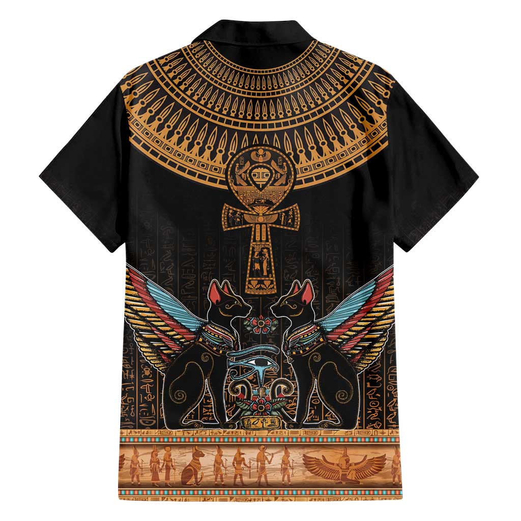 Ankh Egypt Family Matching Short Sleeve Bodycon Dress and Hawaiian Shirt Ankh Egyptian Hieroglyphs Alphabet
