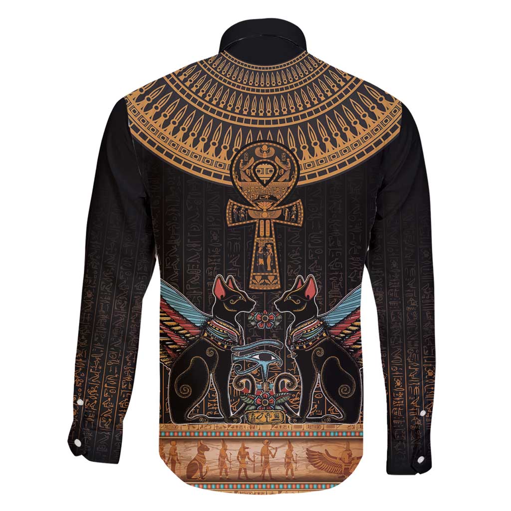 Ankh Egypt Family Matching Short Sleeve Bodycon Dress and Hawaiian Shirt Ankh Egyptian Hieroglyphs Alphabet