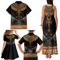 Ankh Egypt Family Matching Tank Maxi Dress and Hawaiian Shirt Ankh Egyptian Hieroglyphs Alphabet