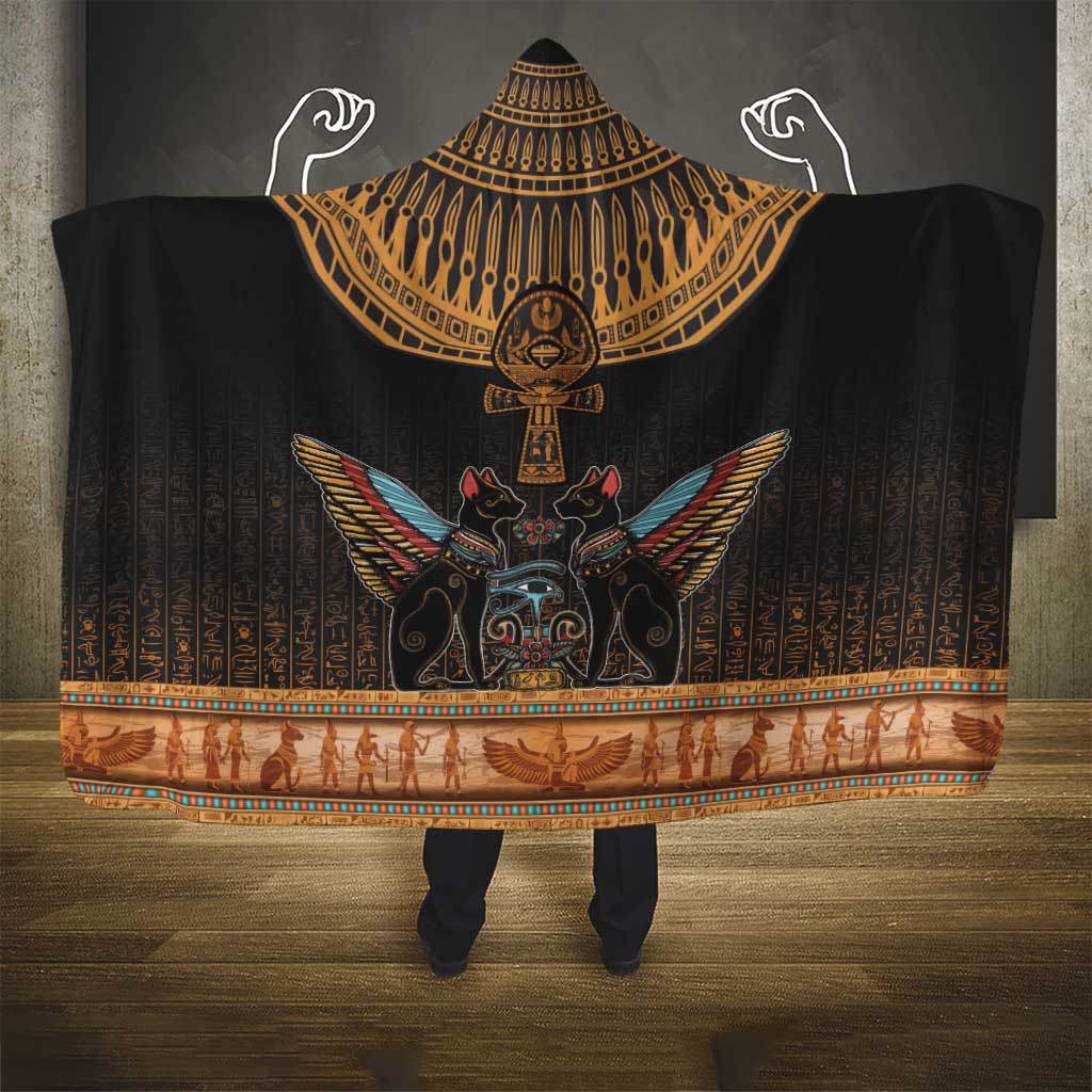 Ankh Egypt Hooded Blanket Ankh Egyptian Hieroglyphs Alphabet