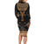 Ankh Egypt Long Sleeve Bodycon Dress Ankh Egyptian Hieroglyphs Alphabet