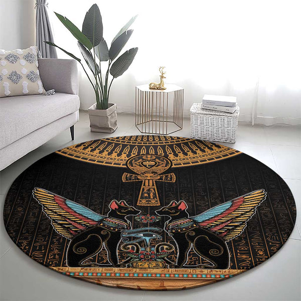 Ankh Egypt Round Carpet Ankh Egyptian Hieroglyphs Alphabet - Wonder ...
