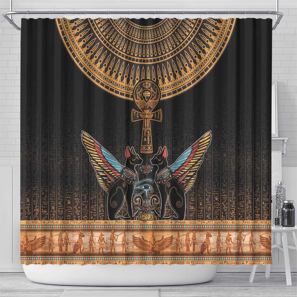 Ankh Egypt Shower Curtain Ankh Egyptian Hieroglyphs Alphabet