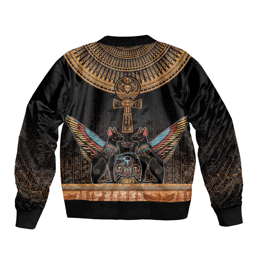 Ankh Egypt Sleeve Zip Bomber Jacket Ankh Egyptian Hieroglyphs Alphabet