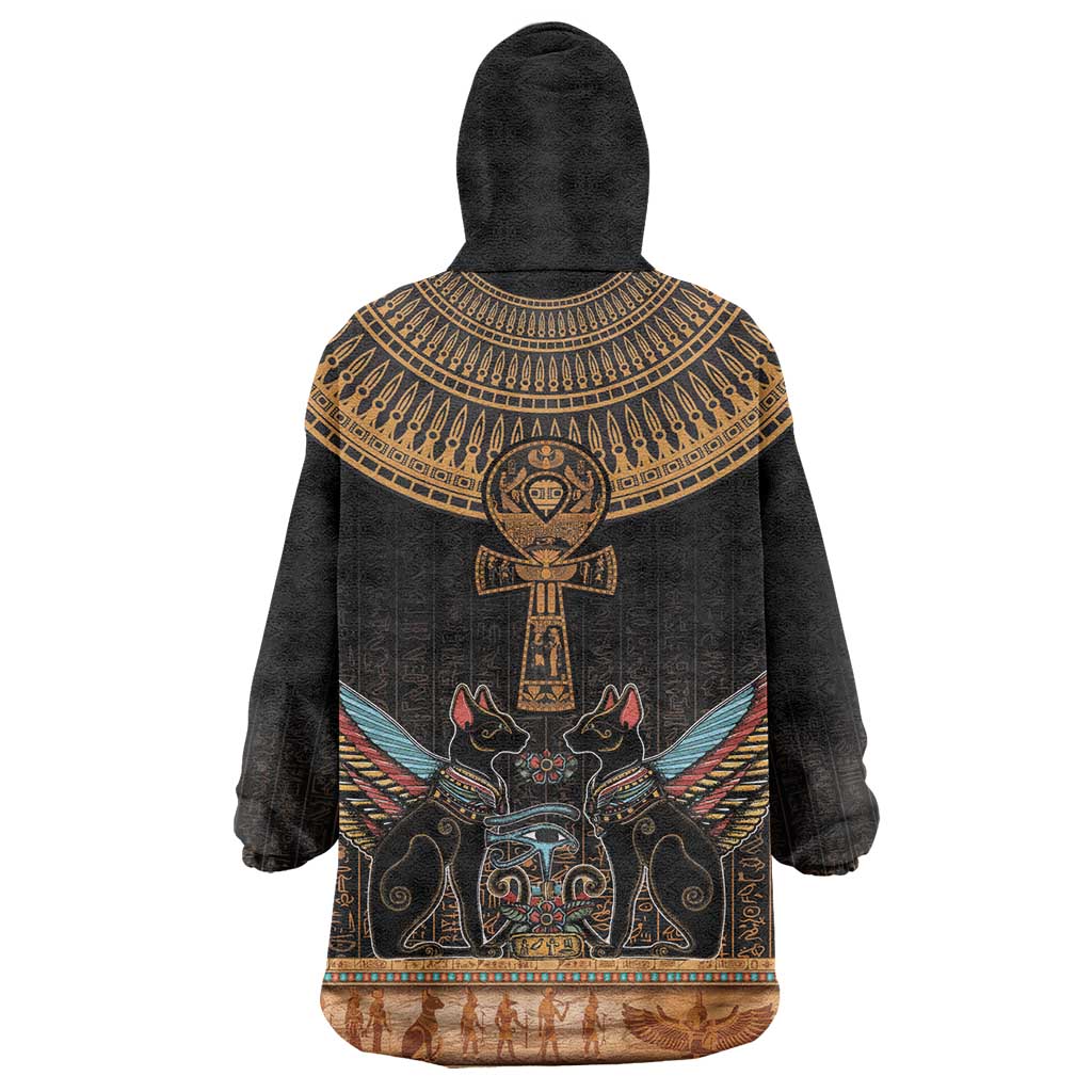 Ankh Egypt Wearable Blanket Hoodie Ankh Egyptian Hieroglyphs Alphabet