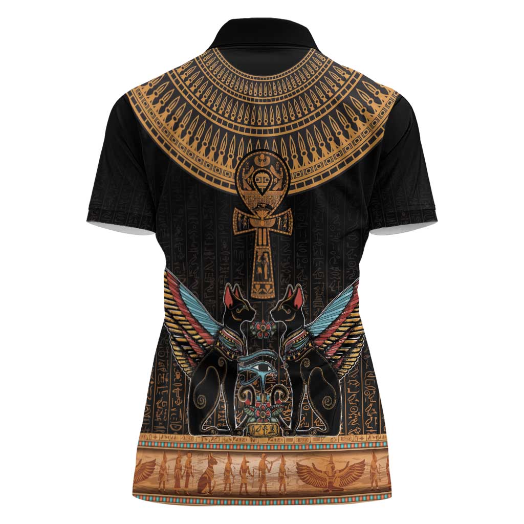 Ankh Egypt Women Polo Shirt Ankh Egyptian Hieroglyphs Alphabet