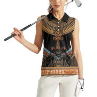 Ankh Egypt Women Sleeveless Polo Shirt Ankh Egyptian Hieroglyphs Alphabet