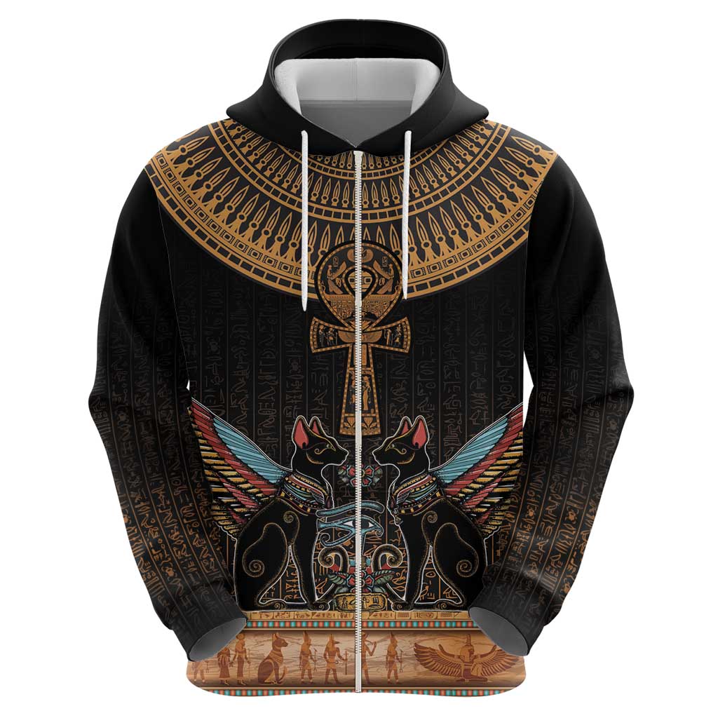 Ankh Egypt Zip Hoodie Ankh Egyptian Hieroglyphs Alphabet