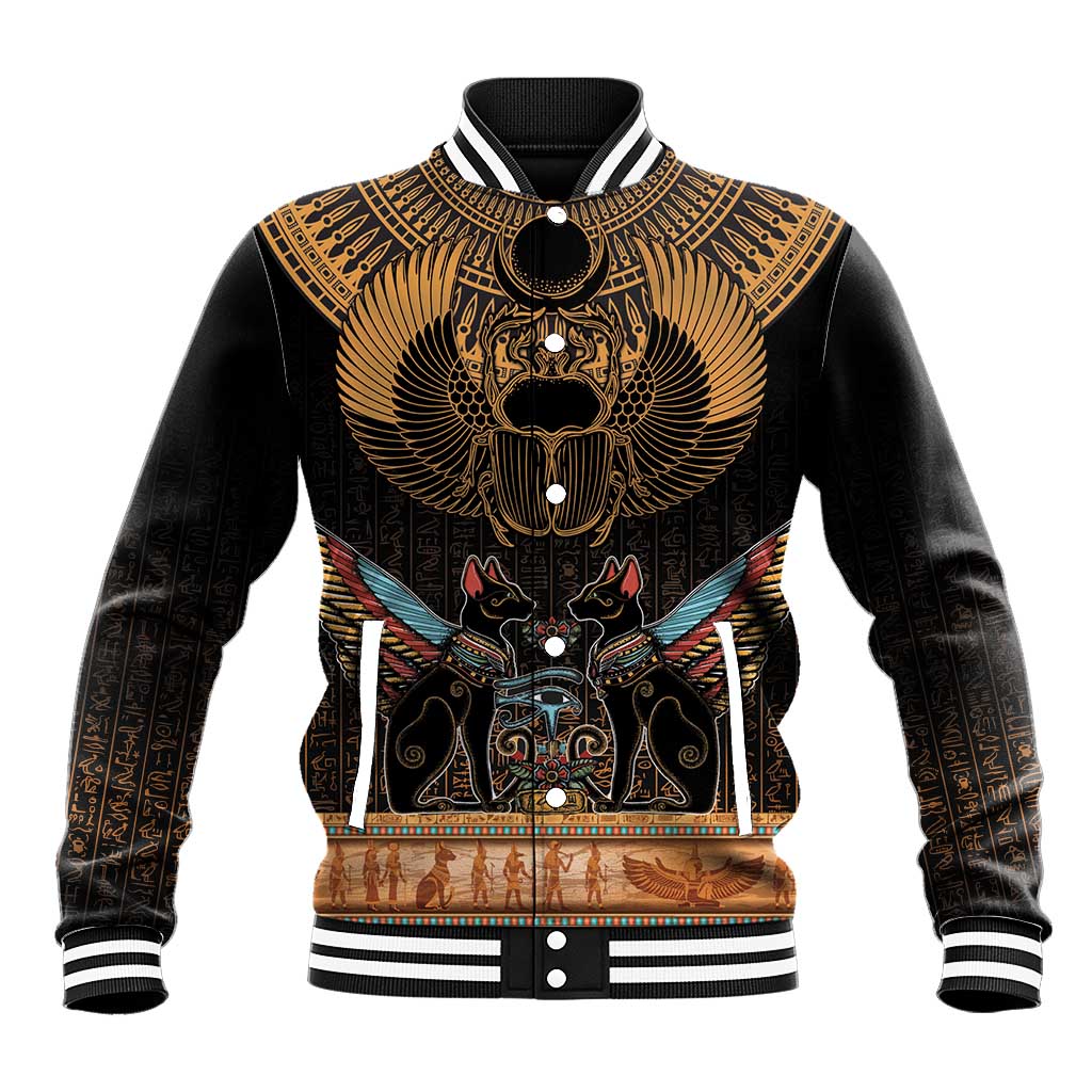 The Scarab Beetle Baseball Jacket Egyptian Hieroglyphs Alphabet