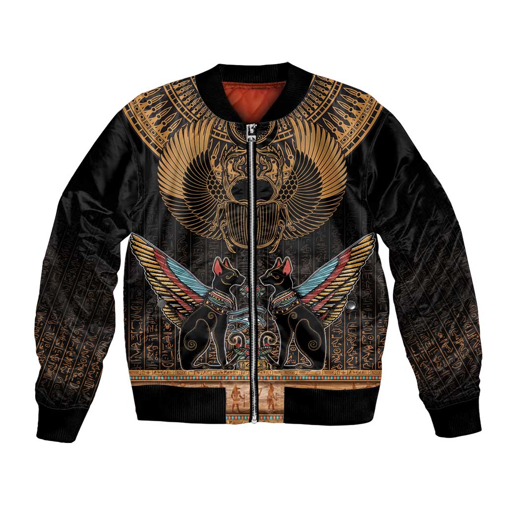 The Scarab Beetle Bomber Jacket Egyptian Hieroglyphs Alphabet