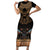 The Scarab Beetle Family Matching Short Sleeve Bodycon Dress and Hawaiian Shirt Egyptian Hieroglyphs Alphabet